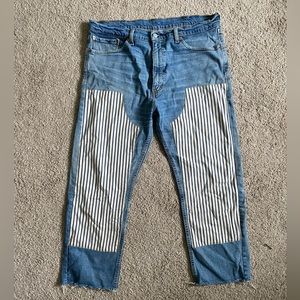 Perfectly Broken In Vintage Soft Levi’s with Custom Front Denim Knee Panel!!